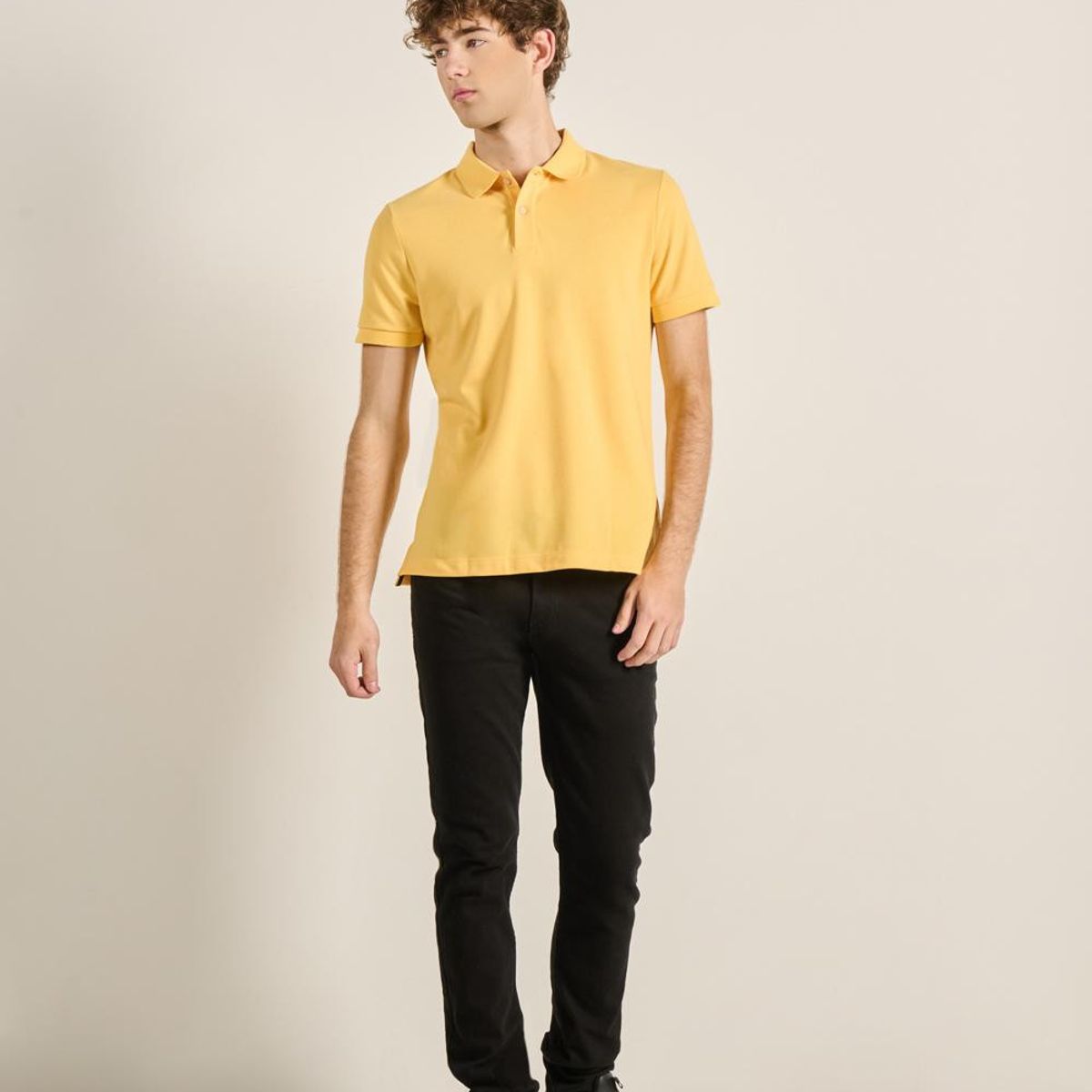 KOAJ - KOAJ Camiseta Polo unicolor con cuello y puños tejido Hombre