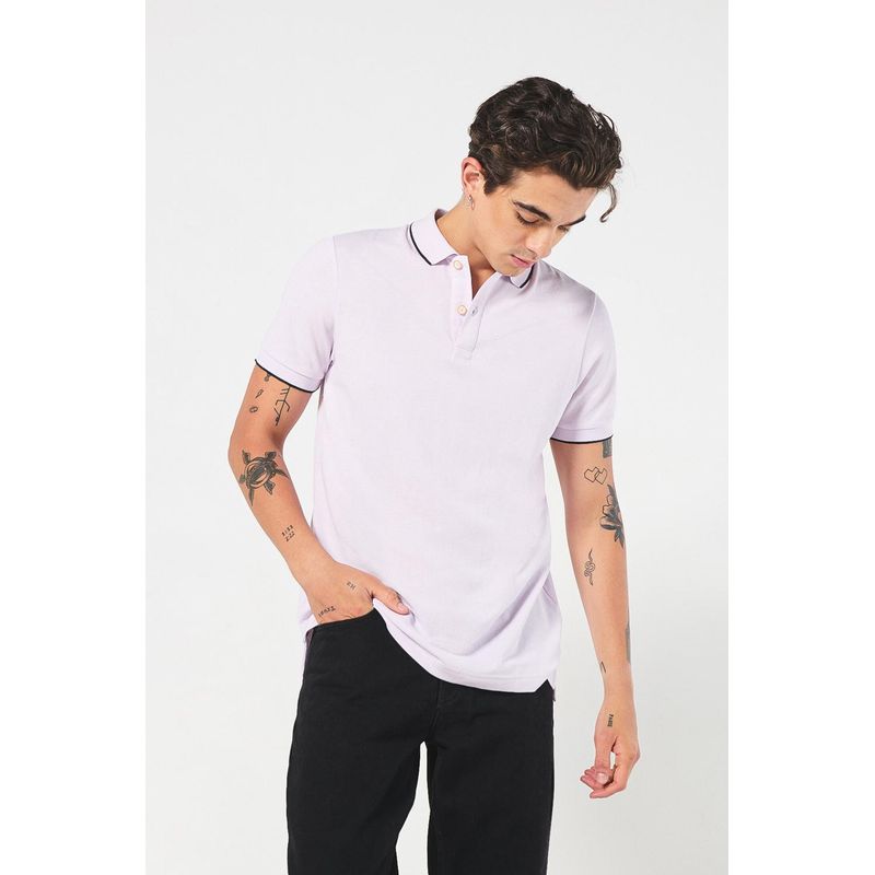 KOAJ - KOAJ Camiseta Polo unicolor con cuello y puños tejido Hombre