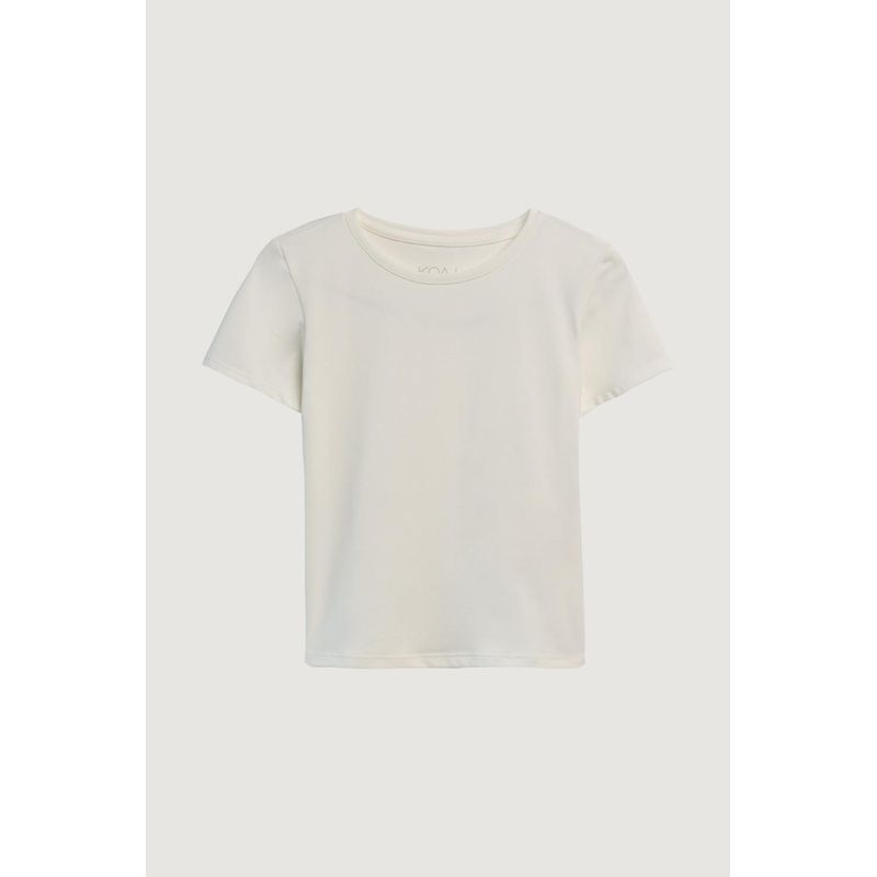 KOAJ - KOAJ Camiseta unicolor ajustada con manga corta y cuello redon MUJER