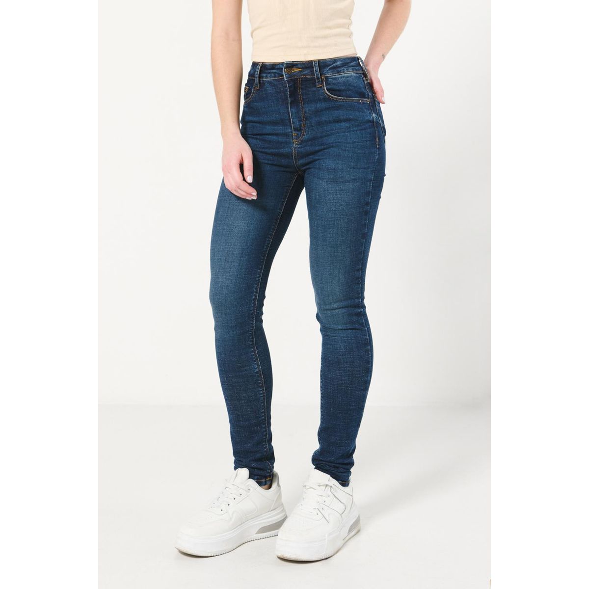KOAJ - KOAJ Jean para mujer, 5 bolsillos, tiro super alto, ajuste c Mujer