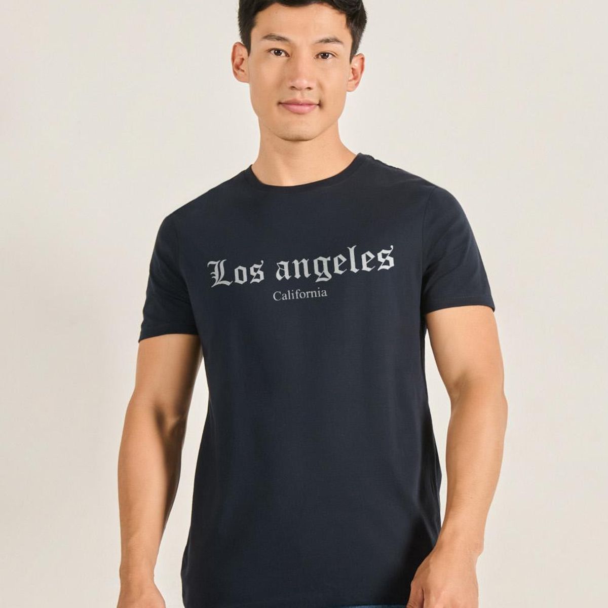 KOAJ - KOAJ Camiseta manga corta con estampado de Los Angeles Califor HOMBRE