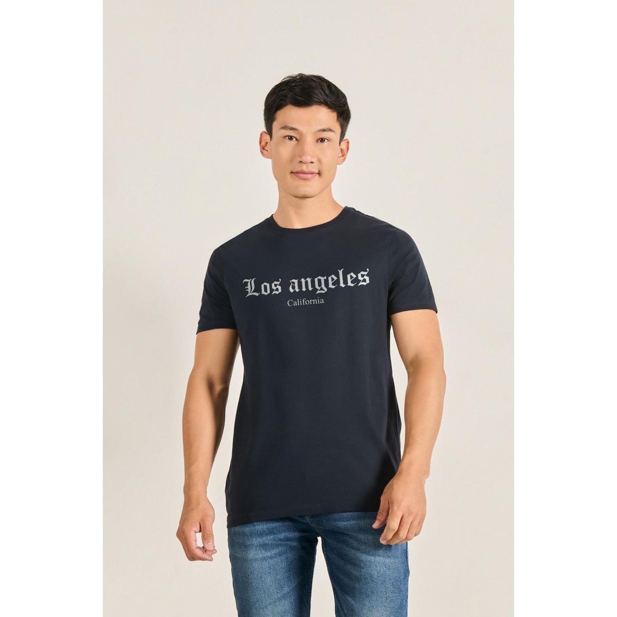 KOAJ - KOAJ Camiseta manga corta con estampado de Los Angeles Califor HOMBRE