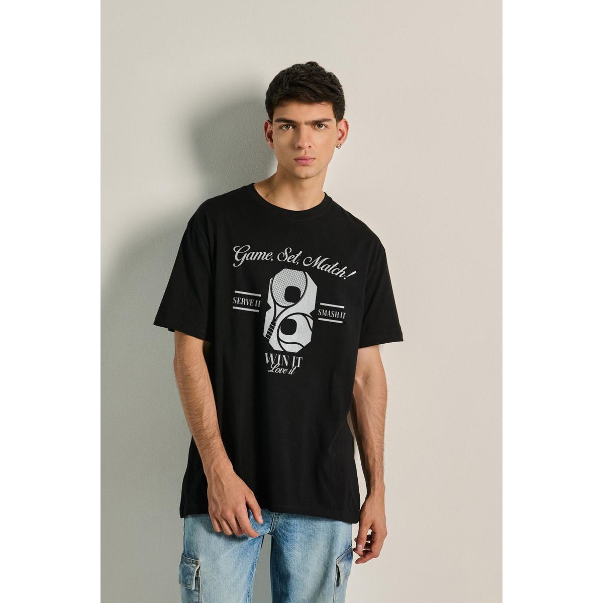 KOAJ - KOAJ Camiseta oversize manga corta de la pasión por el tennis HOMBRE