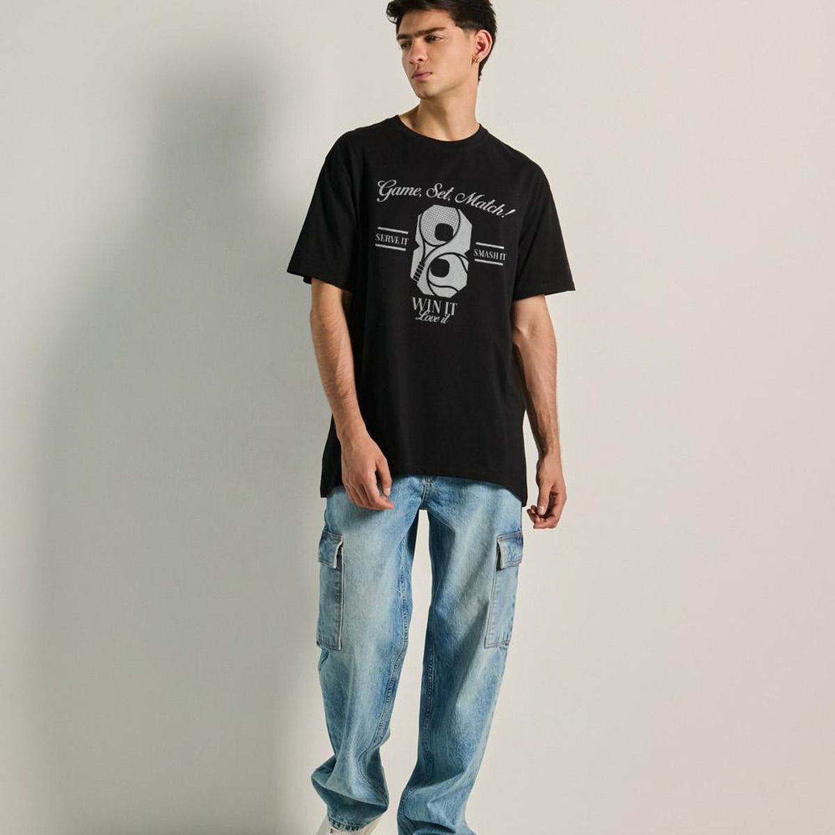 KOAJ - KOAJ Camiseta oversize manga corta de la pasión por el tennis HOMBRE