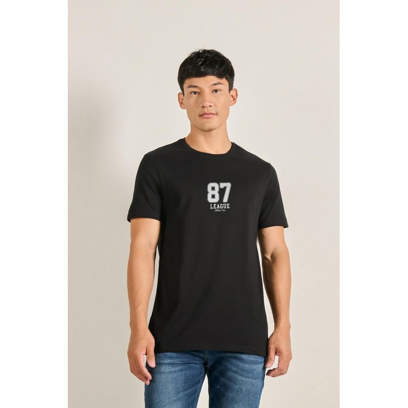 KOAJ - KOAJ Camiseta manga corta unicolor con estampado en frente est HOMBRE