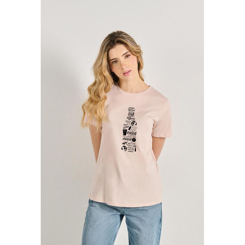 KOAJ - KOAJ Camiseta básica manga corta para mujer con estampado en e MUJER