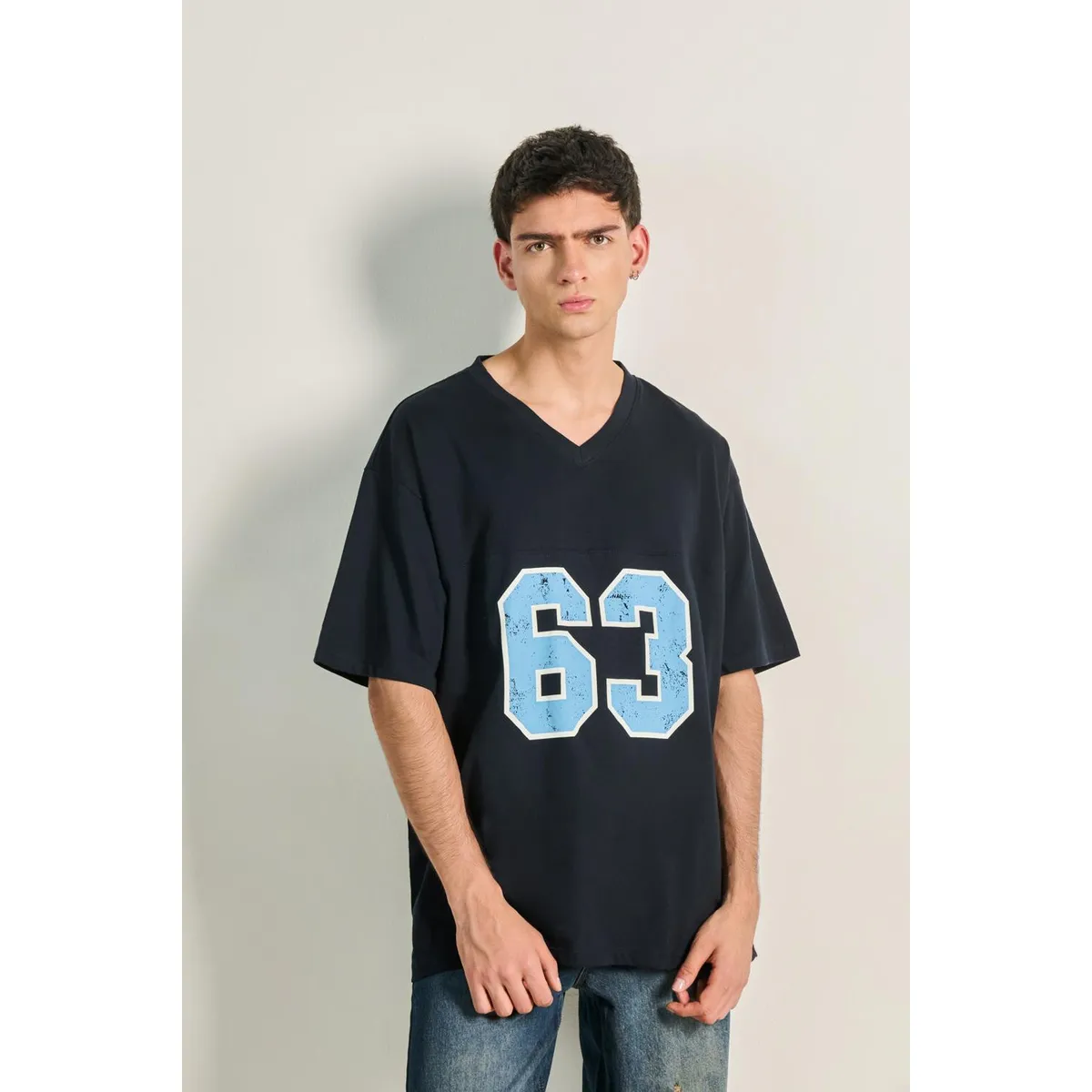 KOAJ - KOAJ Camiseta cuello V para hombre en tono azul intensa cuen Hombre