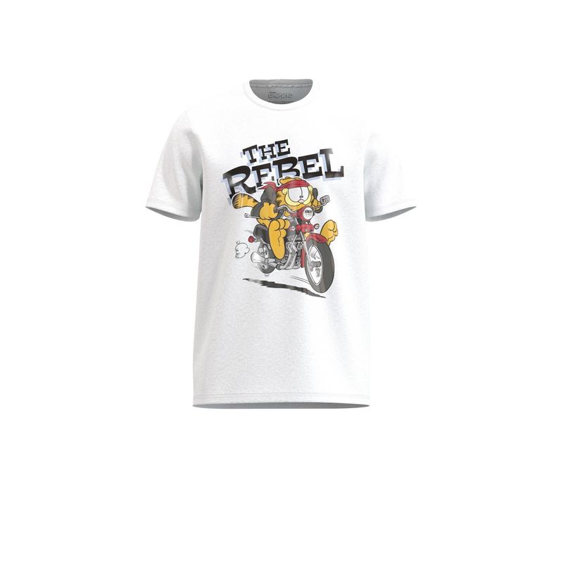 KOAJ - KOAJ Camiseta unicolor con diseÃ±o de Garfield y cuello redo MUJER