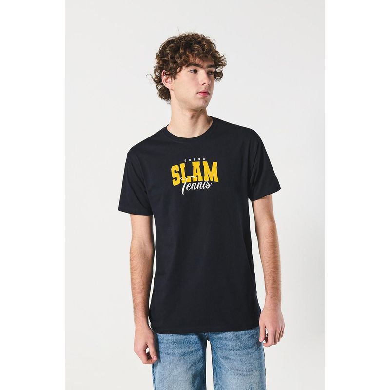 KOAJ - KOAJ Camiseta manga corta unicolor con estampado en frente est HOMBRE