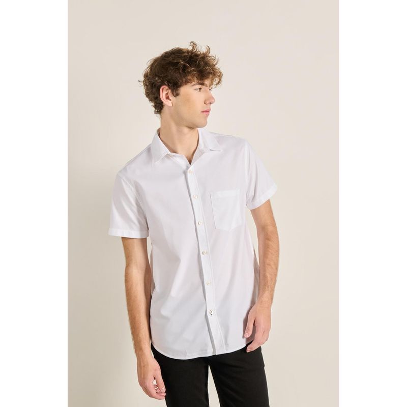 KOAJ - KOAJ Camisa manga corta unicolor con cuello sport y bolsillo e HOMBRE