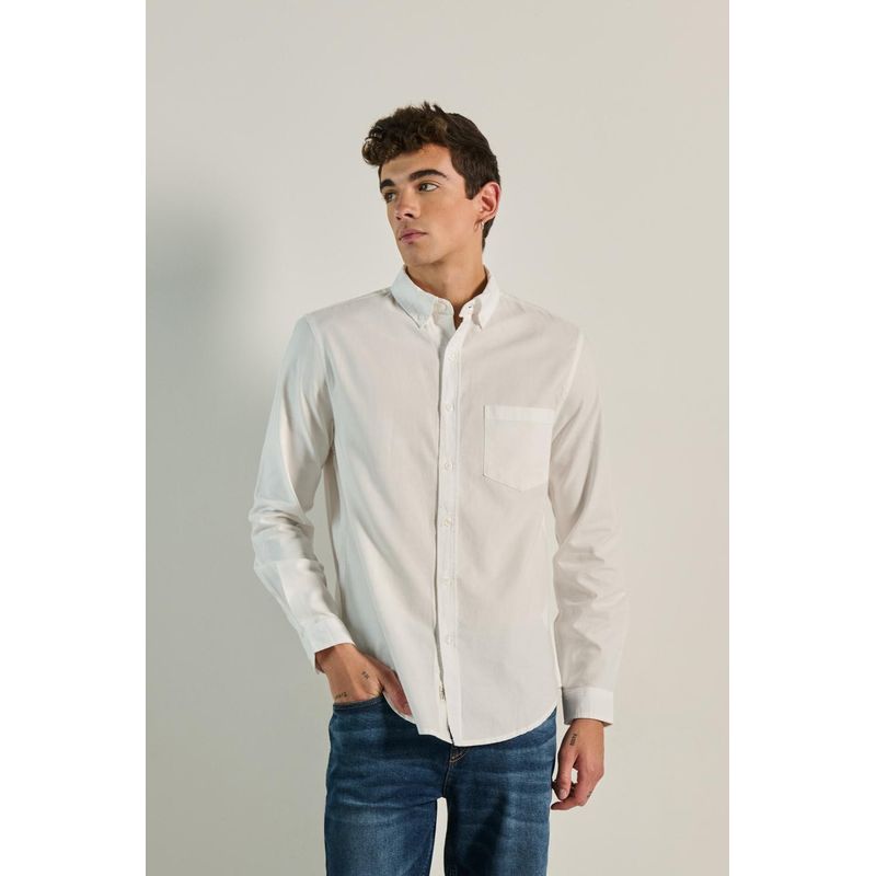 KOAJ - KOAJ Camisa unicolor con cuello button down y manga larga HOMBRE