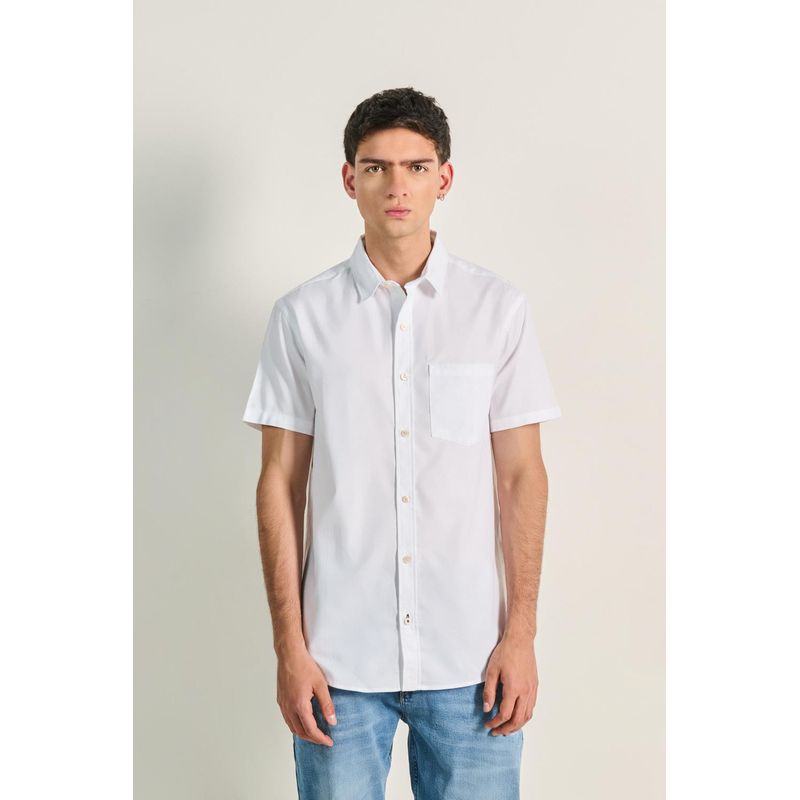 KOAJ - KOAJ Camisa manga corta para hombre en tono blanca, confeccion HOMBRE
