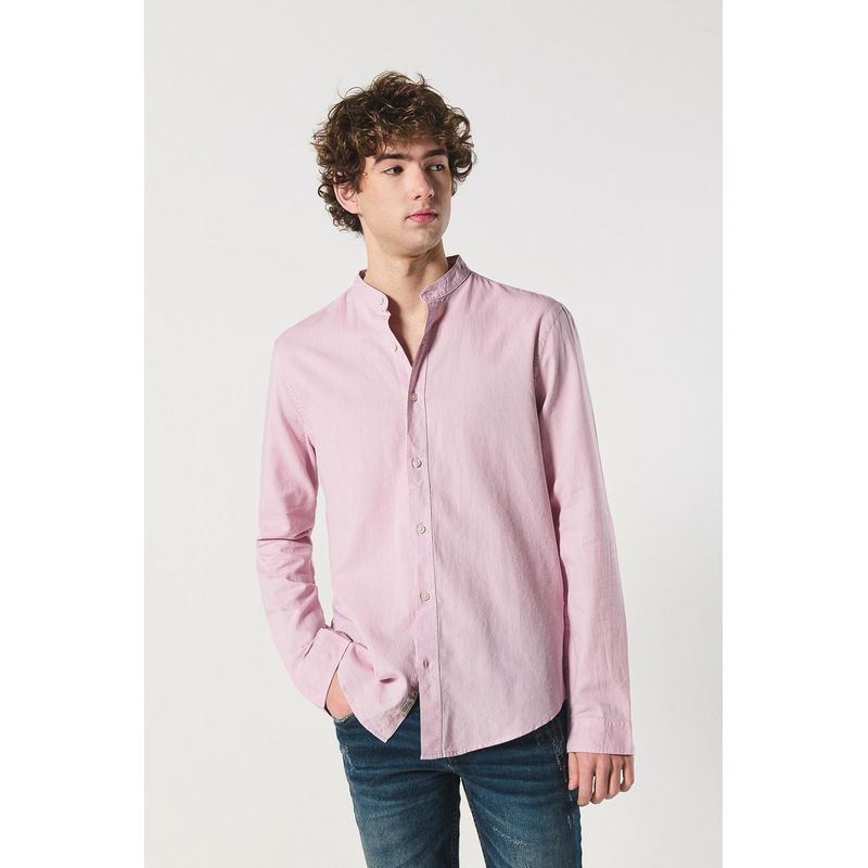 KOAJ - KOAJ Camisa cuello neru manga larga en slim fit HOMBRE