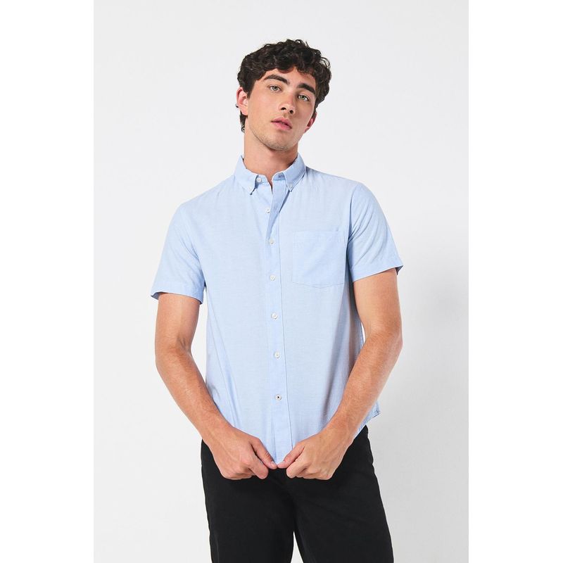 KOAJ - KOAJ Camisa cuello button down manga corta en slim fit HOMBRE