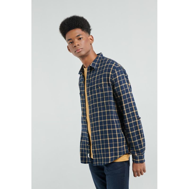KOAJ - KOAJ Camisa cuello sport con manga larga en tela a cuados. HOMBRE