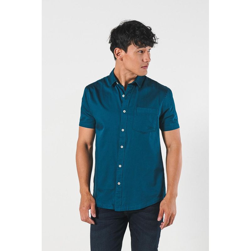 KOAJ - KOAJ Camisa en colores solidos, sport collar manga corta HOMBRE