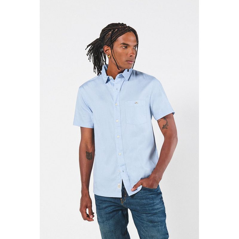 KOAJ - KOAJ Camisa sport collar, manga corta en colores solidos de ac HOMBRE