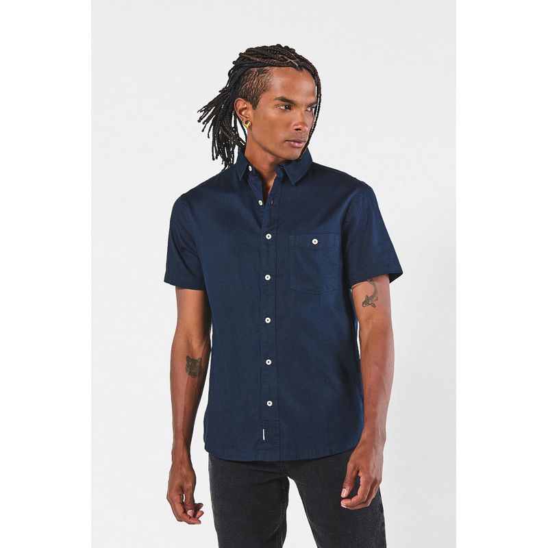 KOAJ - KOAJ Camisa sport collar, manga corta en colores solidos de  Hombre