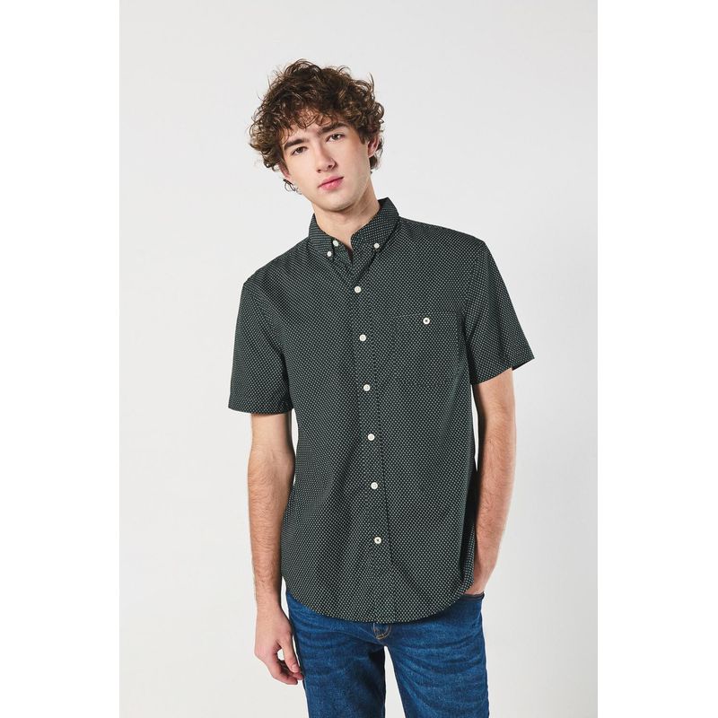 KOAJ - KOAJ Camisa con cuello button down, manga corta con estampació HOMBRE
