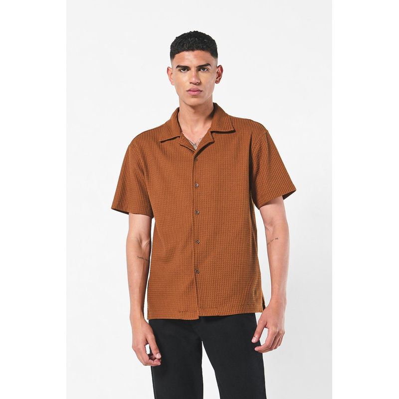 KOAJ - KOAJ Camisa unicolor en algodón manga corta y cuello sport col HOMBRE