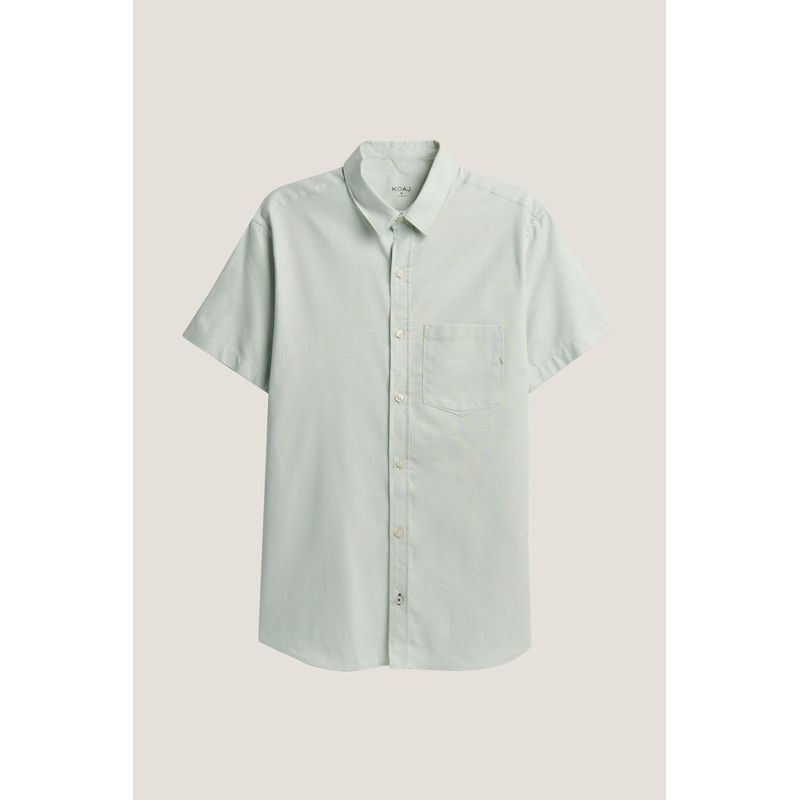 KOAJ - KOAJ Camisa en algodón unicolor con bolsillo y manga corta HOMBRE
