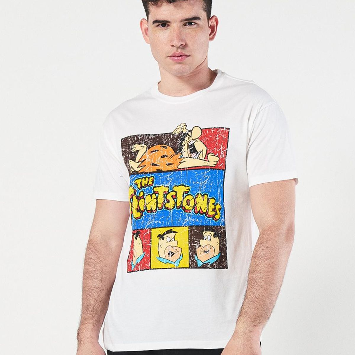 KOAJ - KOAJ Camiseta manga corta con estampado de Los Picapiedra. Hombre