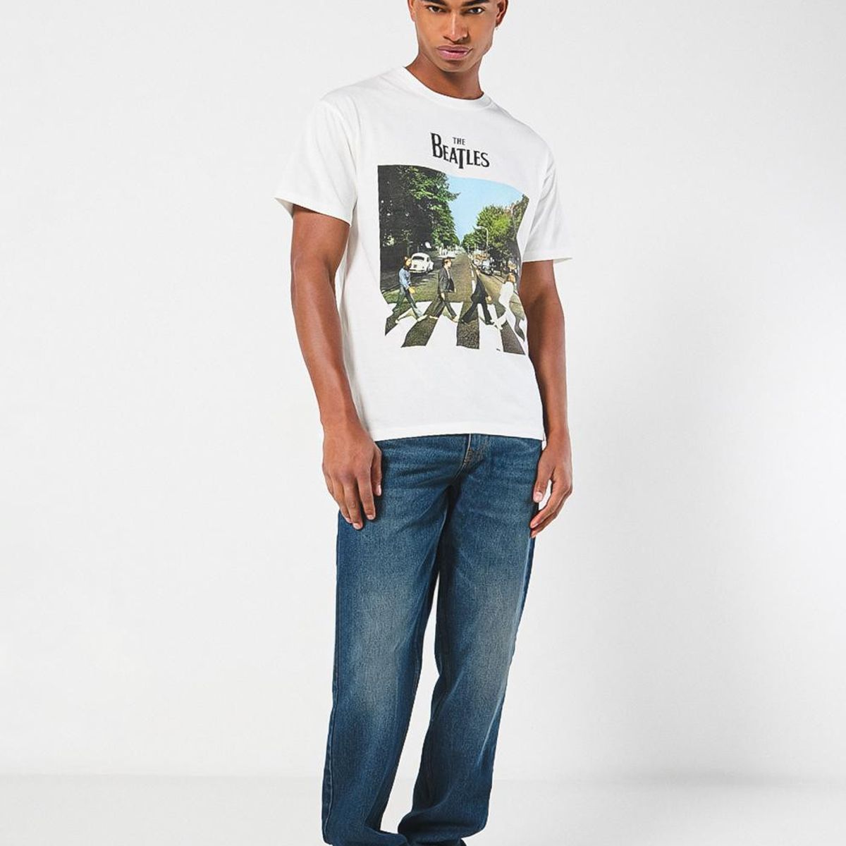 KOAJ - KOAJ Camiseta de The Beatles crema clara con manga corta Hombre