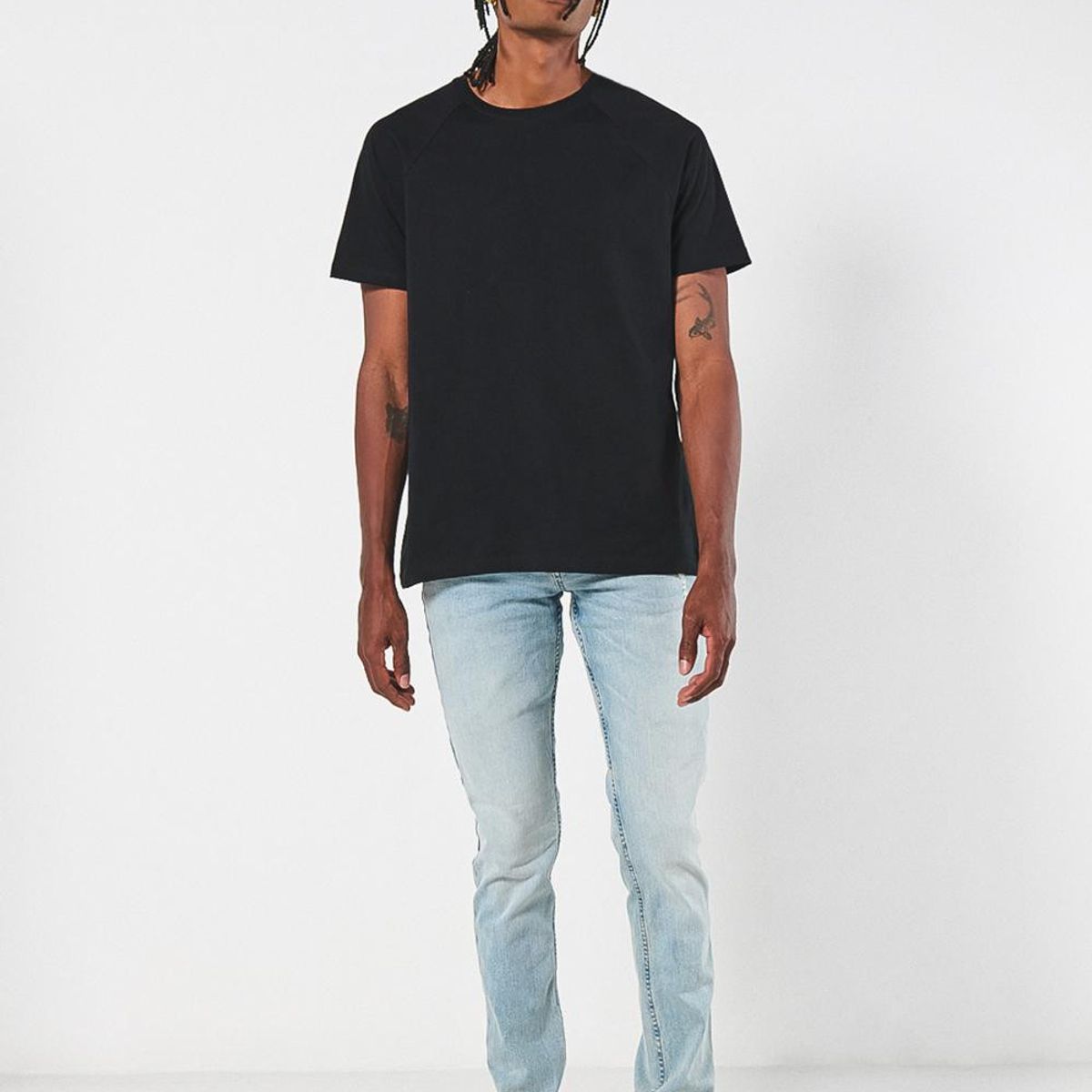 KOAJ - KOAJ Camiseta en algodón unicolor con manga ranglan corta Hombre