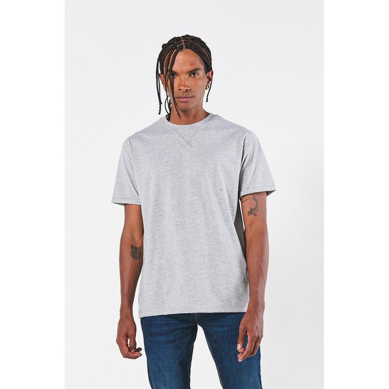 KOAJ - KOAJ Camiseta gris clara con doblez en puños y manga corta HOMBRE