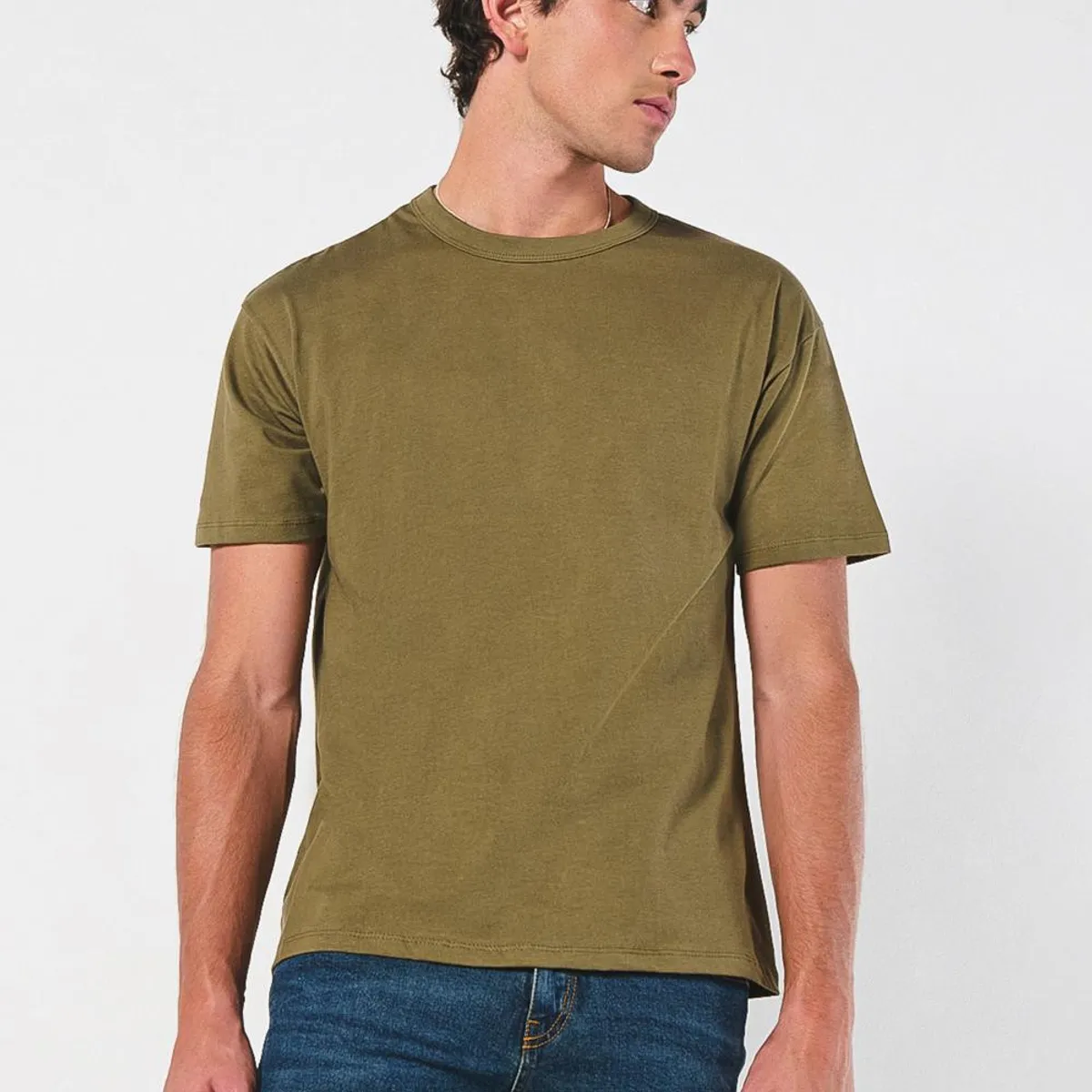 KOAJ - KOAJ Camiseta unicolor en algodón con hombro rodado y manga  Hombre