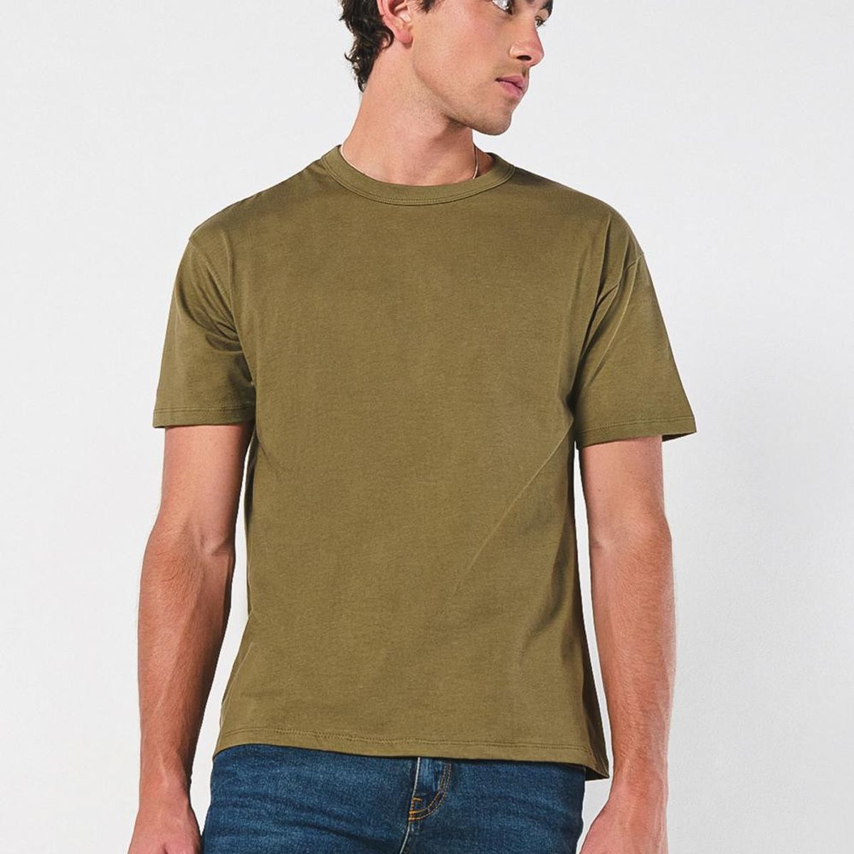 KOAJ - KOAJ Camiseta unicolor en algodón con hombro rodado y manga  Hombre