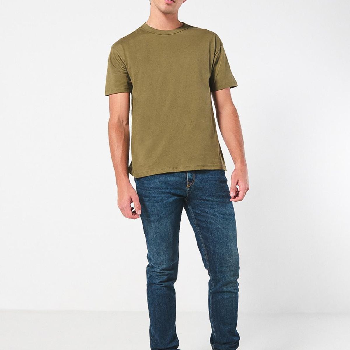 KOAJ - KOAJ Camiseta unicolor en algodón con hombro rodado y manga  Hombre