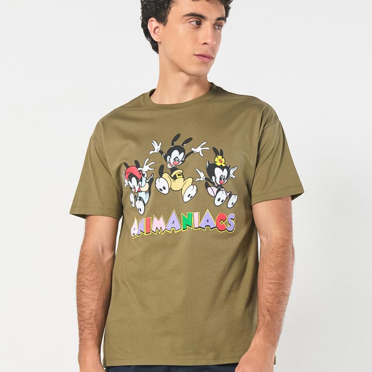 KOAJ - KOAJ Camiseta de Animaniacs verde oscura manga corta Hombre
