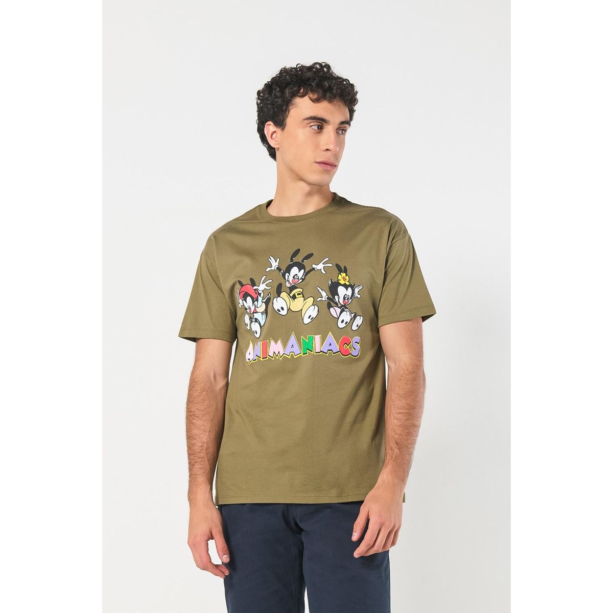 KOAJ - KOAJ Camiseta de Animaniacs verde oscura manga corta Hombre
