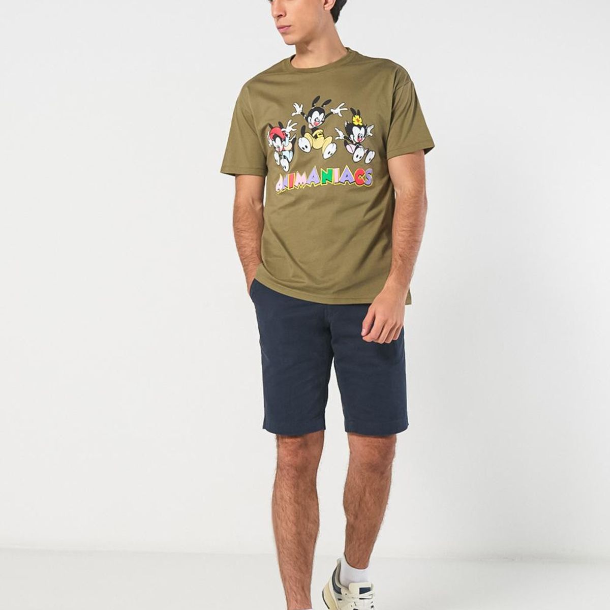 KOAJ - KOAJ Camiseta de Animaniacs verde oscura manga corta Hombre