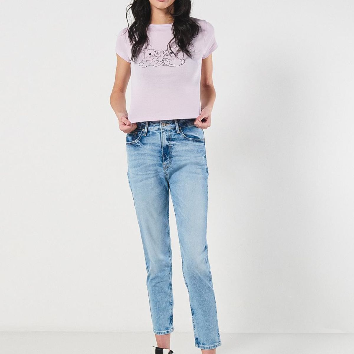 KOAJ - KOAJ Camiseta en rib unicolor manga corta con diseño coquet Hombre