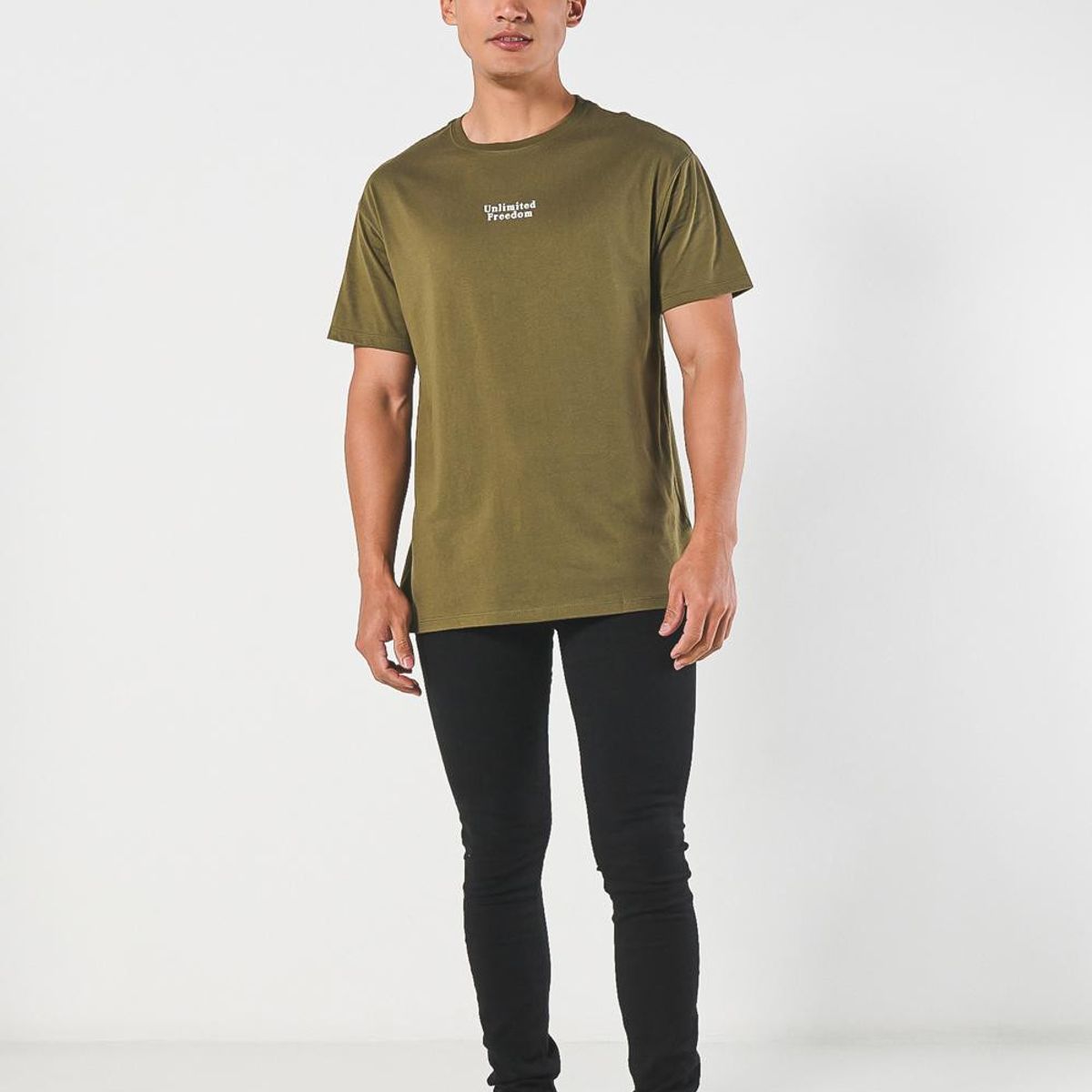 KOAJ - KOAJ Camiseta cuello redondo unicolor con diseños de paisaje Hombre
