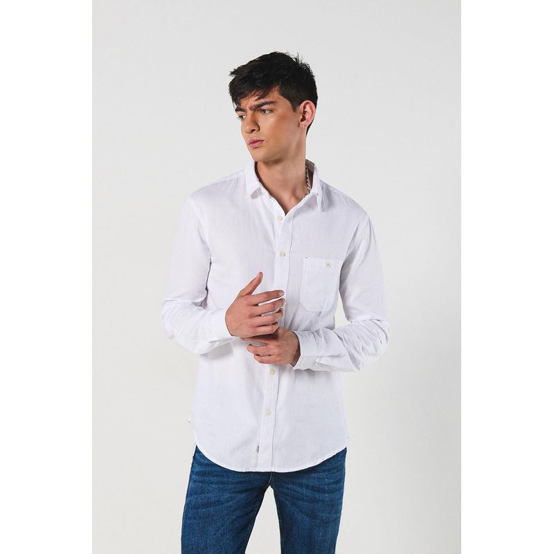 KOAJ - KOAJ Camisa cuello sport collar manga larga en slim fit HOMBRE