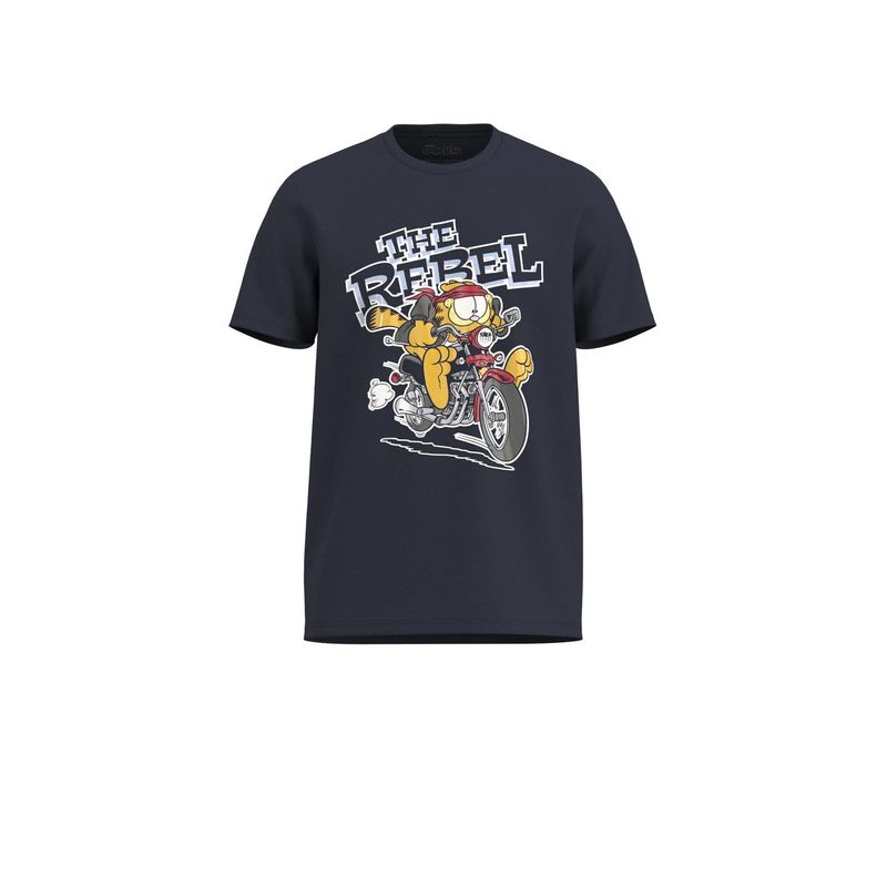 KOAJ - KOAJ Camiseta unicolor con diseÃ±o de Garfield y cuello redo MUJER