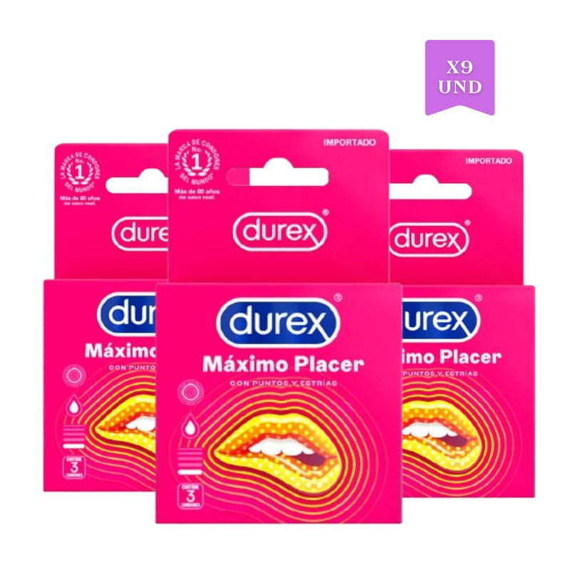 DUREX - Combo Condones Durex Máximo Placer - 9 Unidades