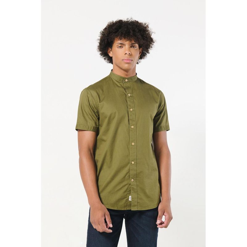 KOAJ - KOAJ Camisa cuello neru o mao, manga corta en slim fit HOMBRE