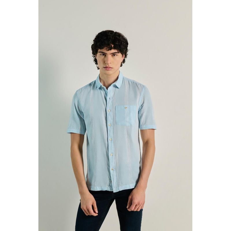 KOAJ - KOAJ Camisa sport collar, manga corta con tela fluida de rayas HOMBRE