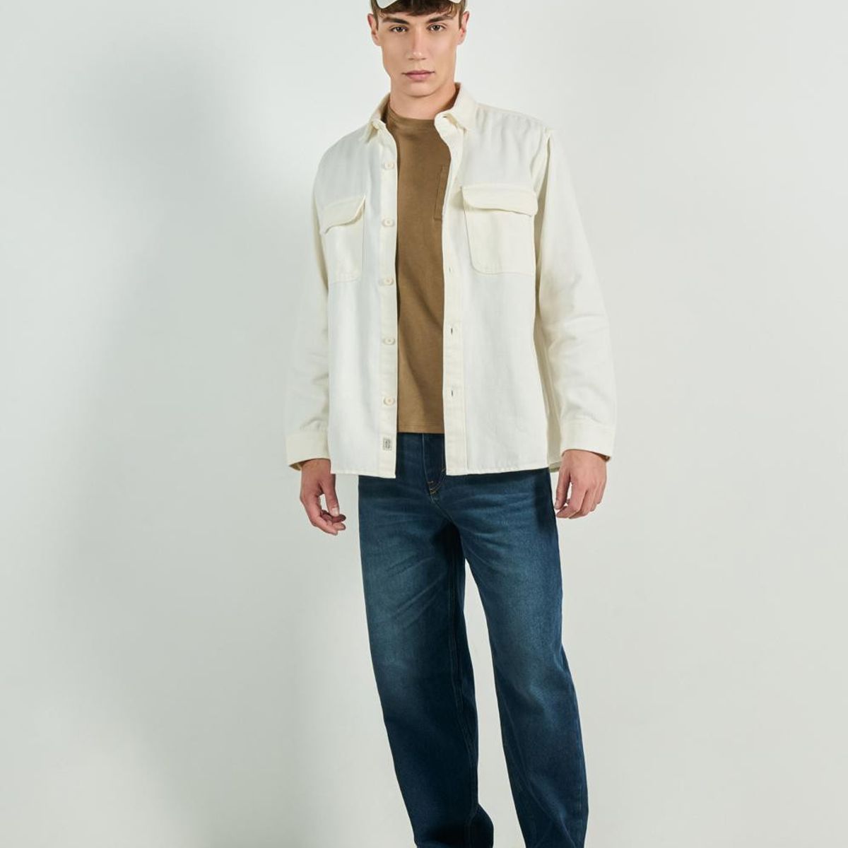 KOAJ - KOAJ Sobrecamisa unicolor con doble bolsillo y manga larga Hombre