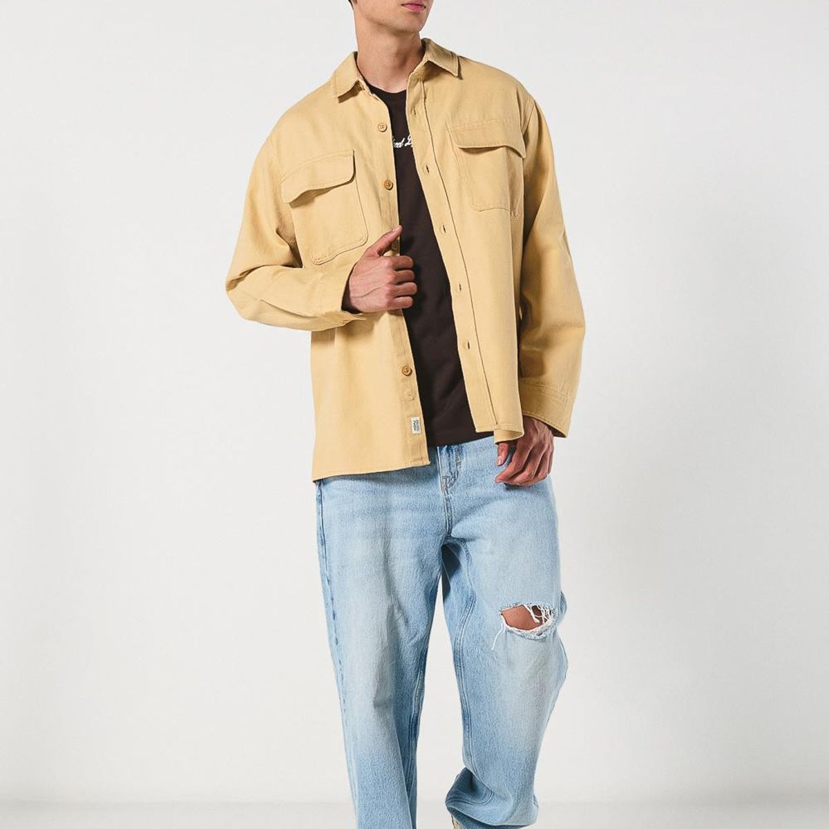 KOAJ - KOAJ Sobre camisa oversize en material 100% Algodón Hombre