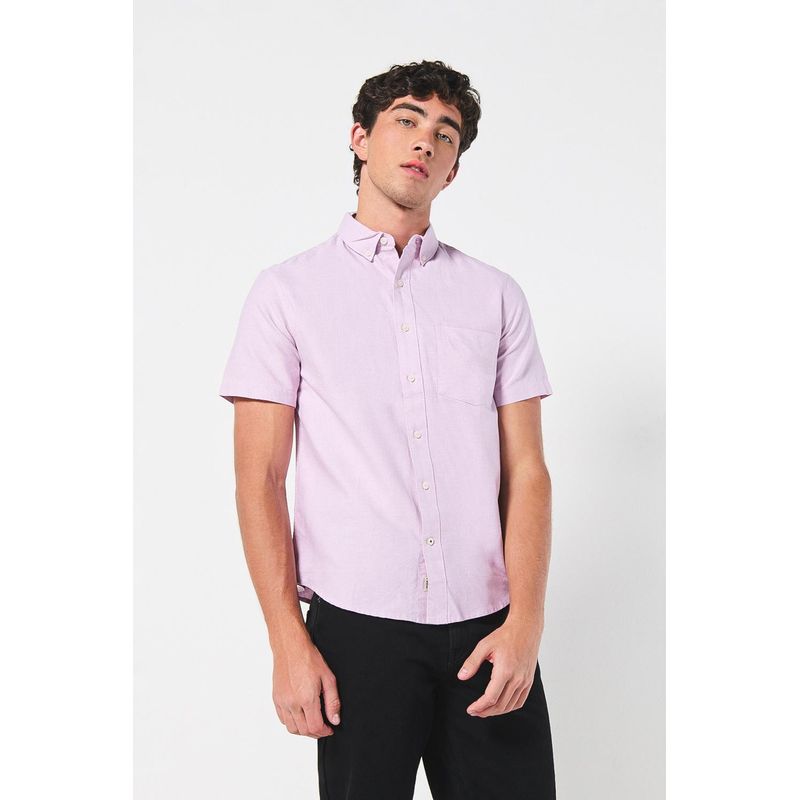 KOAJ - KOAJ Camisa cuello button down manga corta en slim fit HOMBRE
