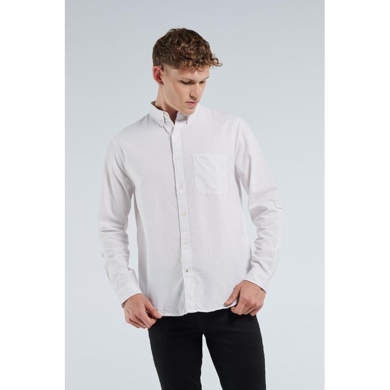 KOAJ - KOAJ Camisa cuello button down unicolor con manga larga y bols HOMBRE
