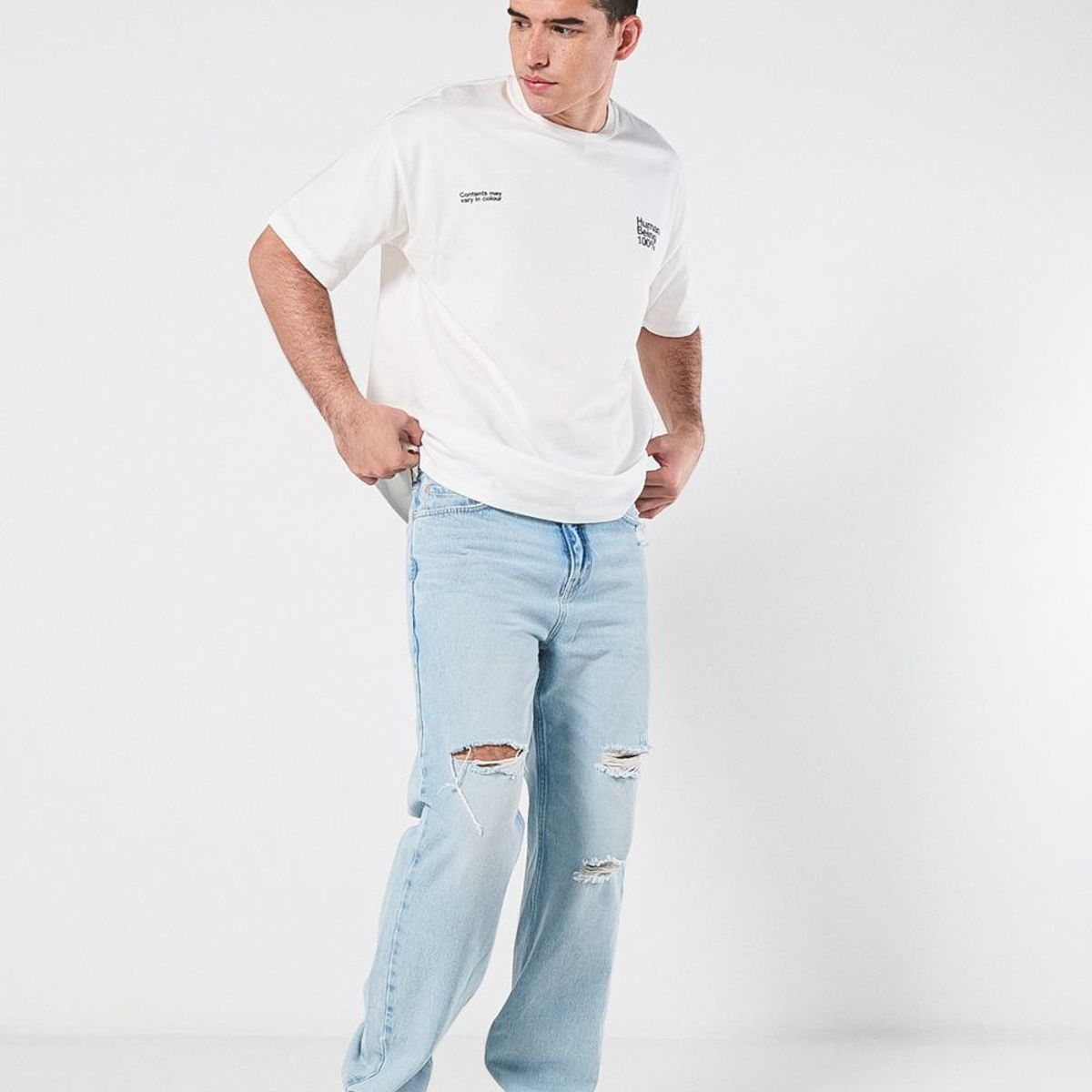 KOAJ - KOAJ Camiseta Oversize para hombre con estampado en frente y Hombre