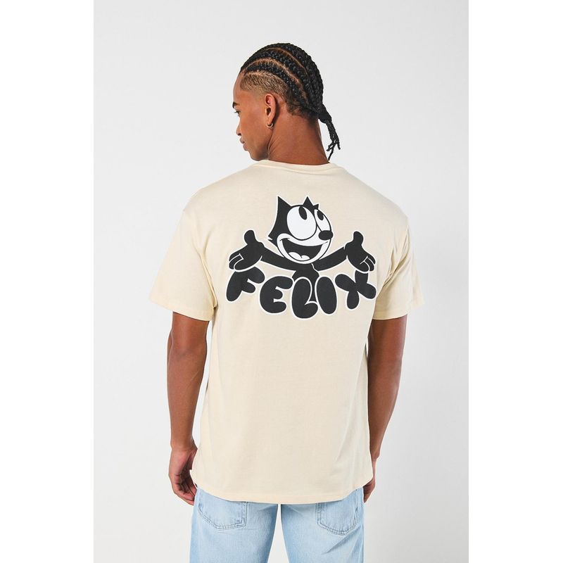 KOAJ - KOAJ Camiseta manga corta con estampado en frente de Felix The HOMBRE