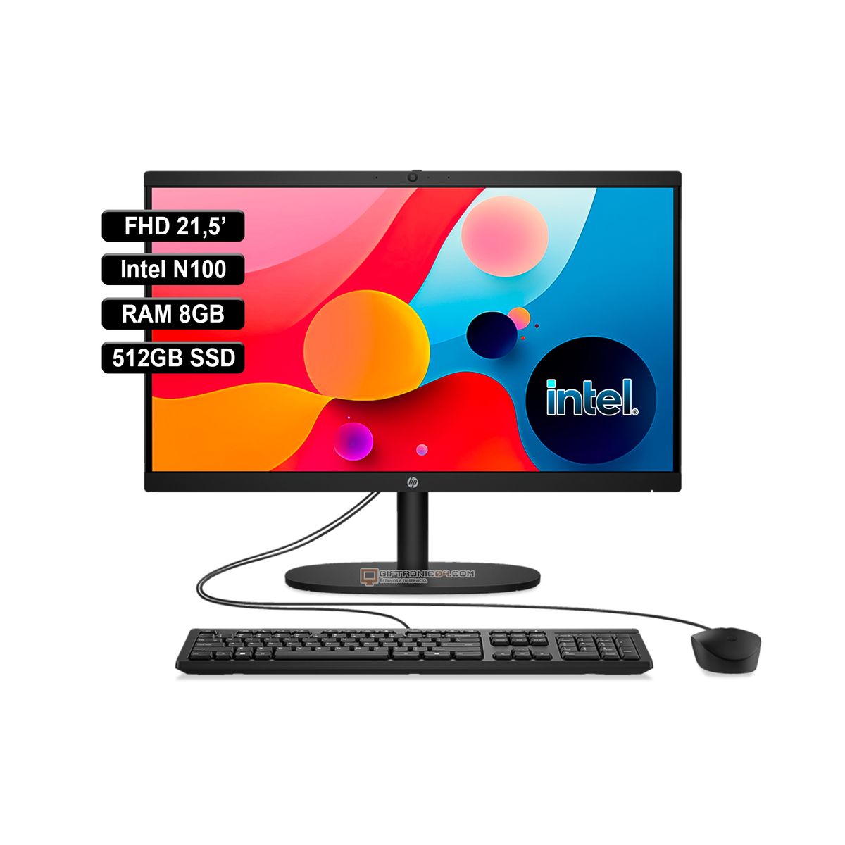 HP - AIO HP 22-dg0011la FHD INTEL N100 RAM 8GB 512GB SSD Black