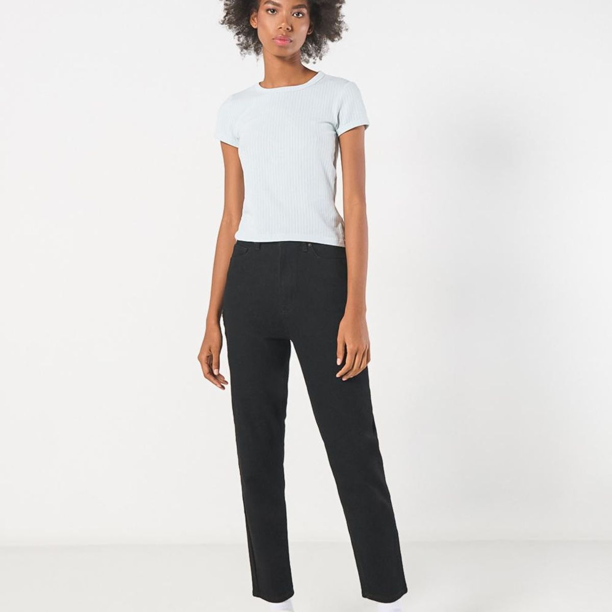 KOAJ - KOAJ Camiseta con texturas acanaladas unicolor y manga cort Mujer